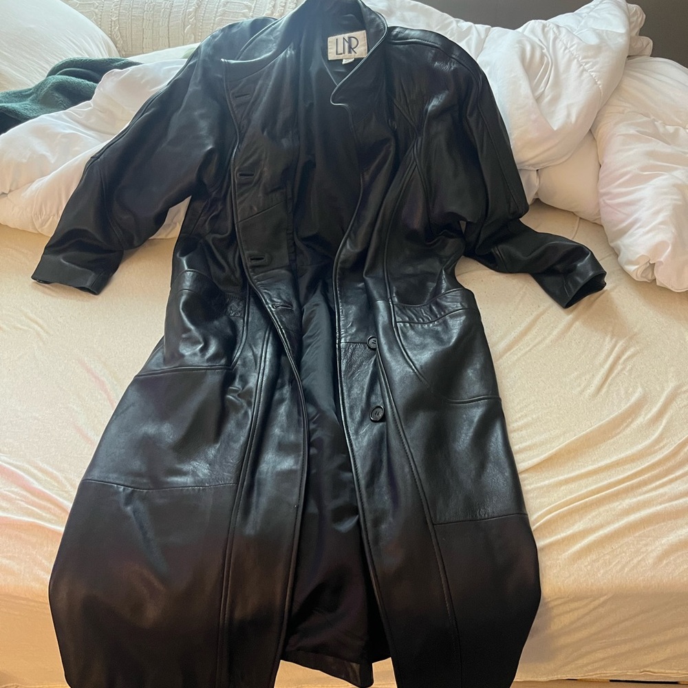 LNR vintage leather trench coat